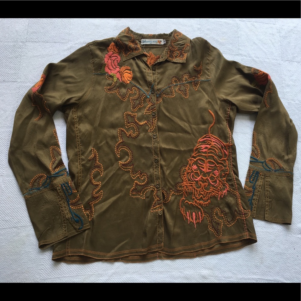 Johnny Was Silk Blouse